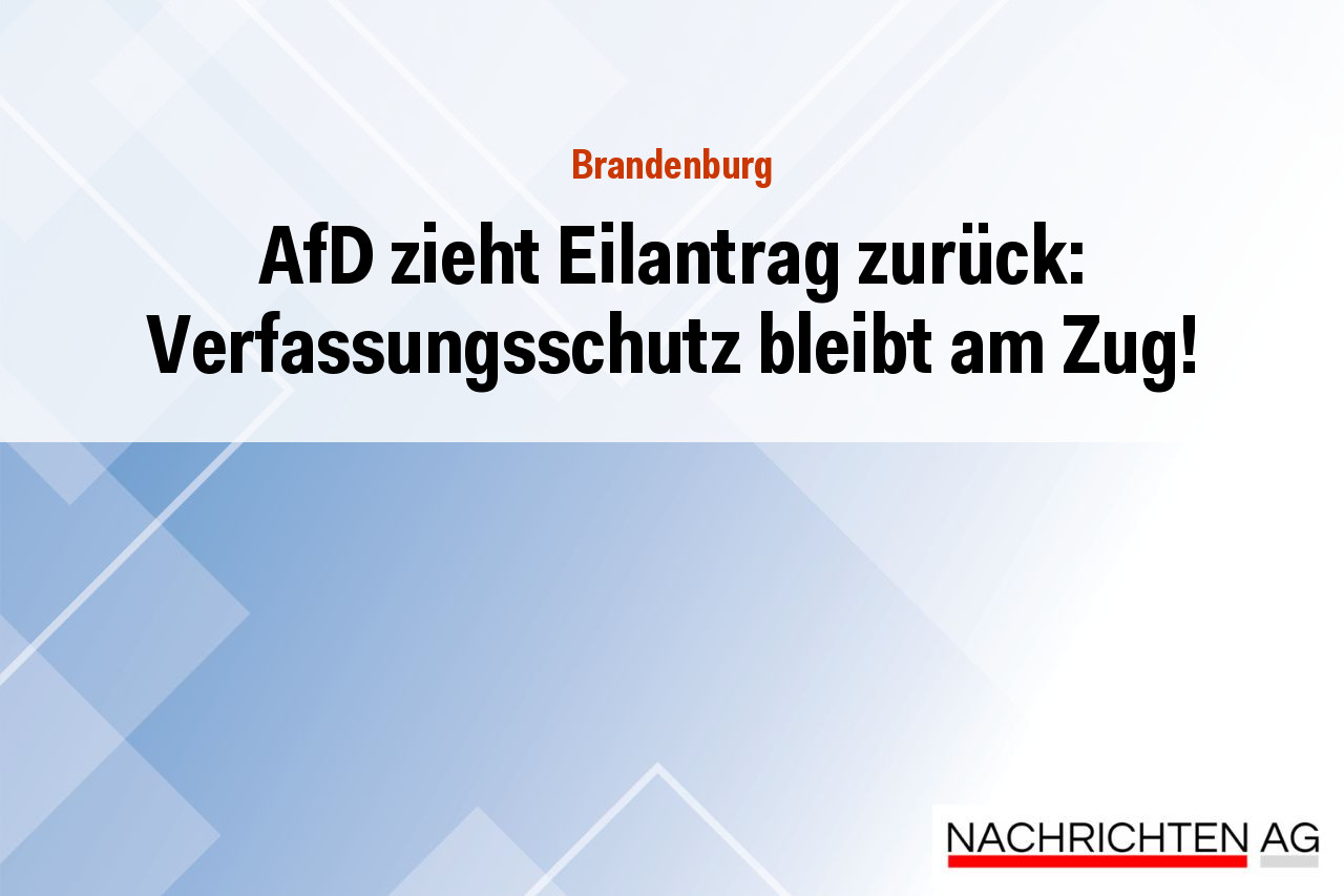 AfD zieht Eilantrag zurück: Verfassungsschutz bleibt am Zug!